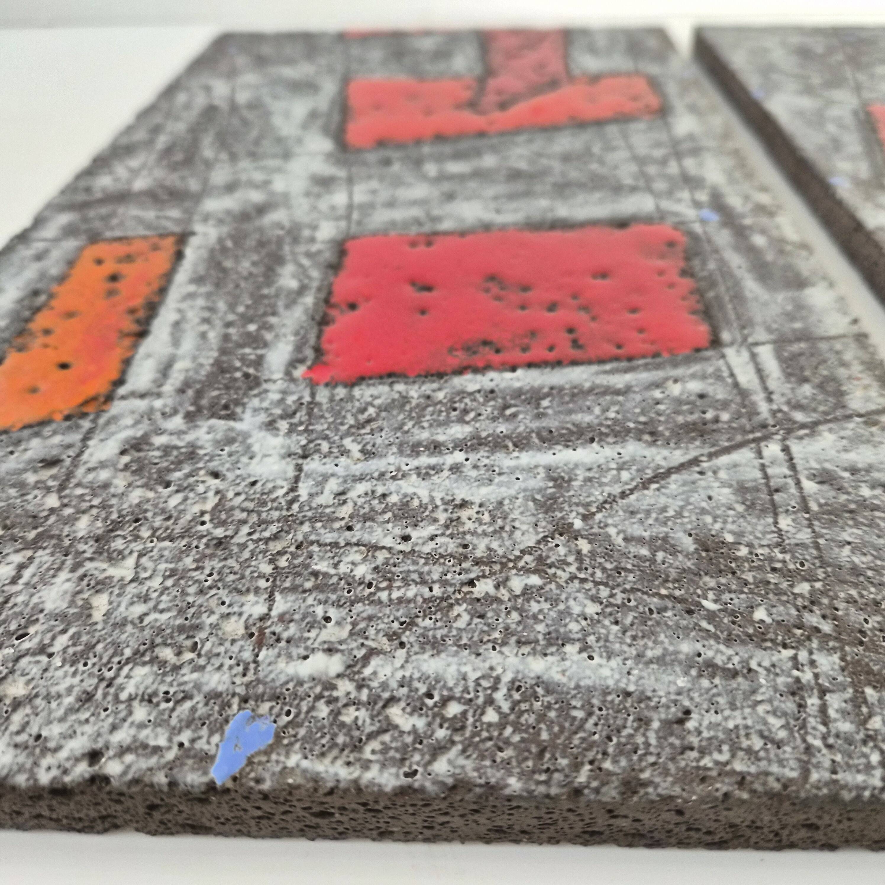 SET OF 2 VINTAGE PANELS FORMING A MURAL 1960 CLOUTIER BROTHERS ROBERT & JEAN 60S