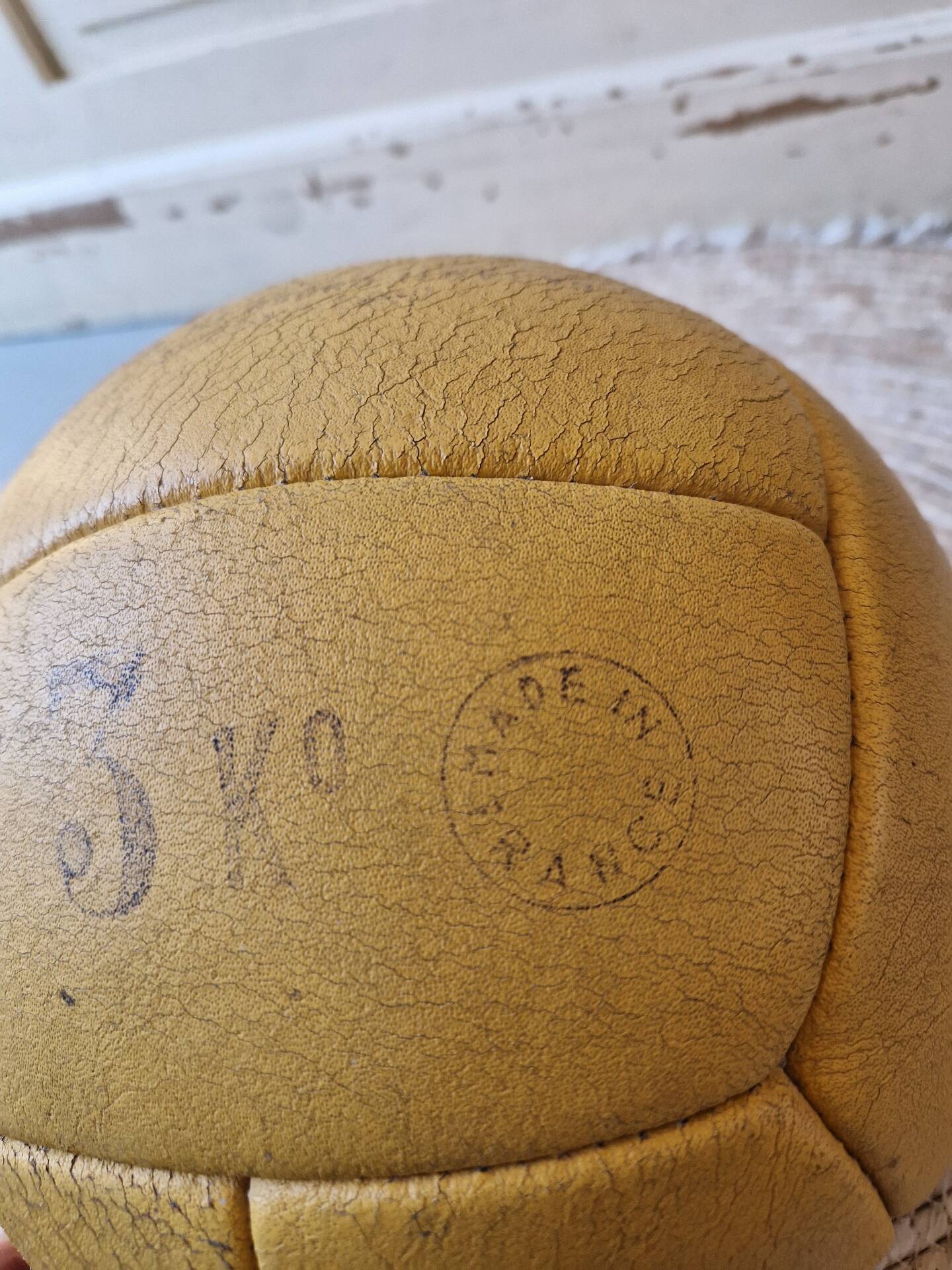 1960s Leather Medicine Ball