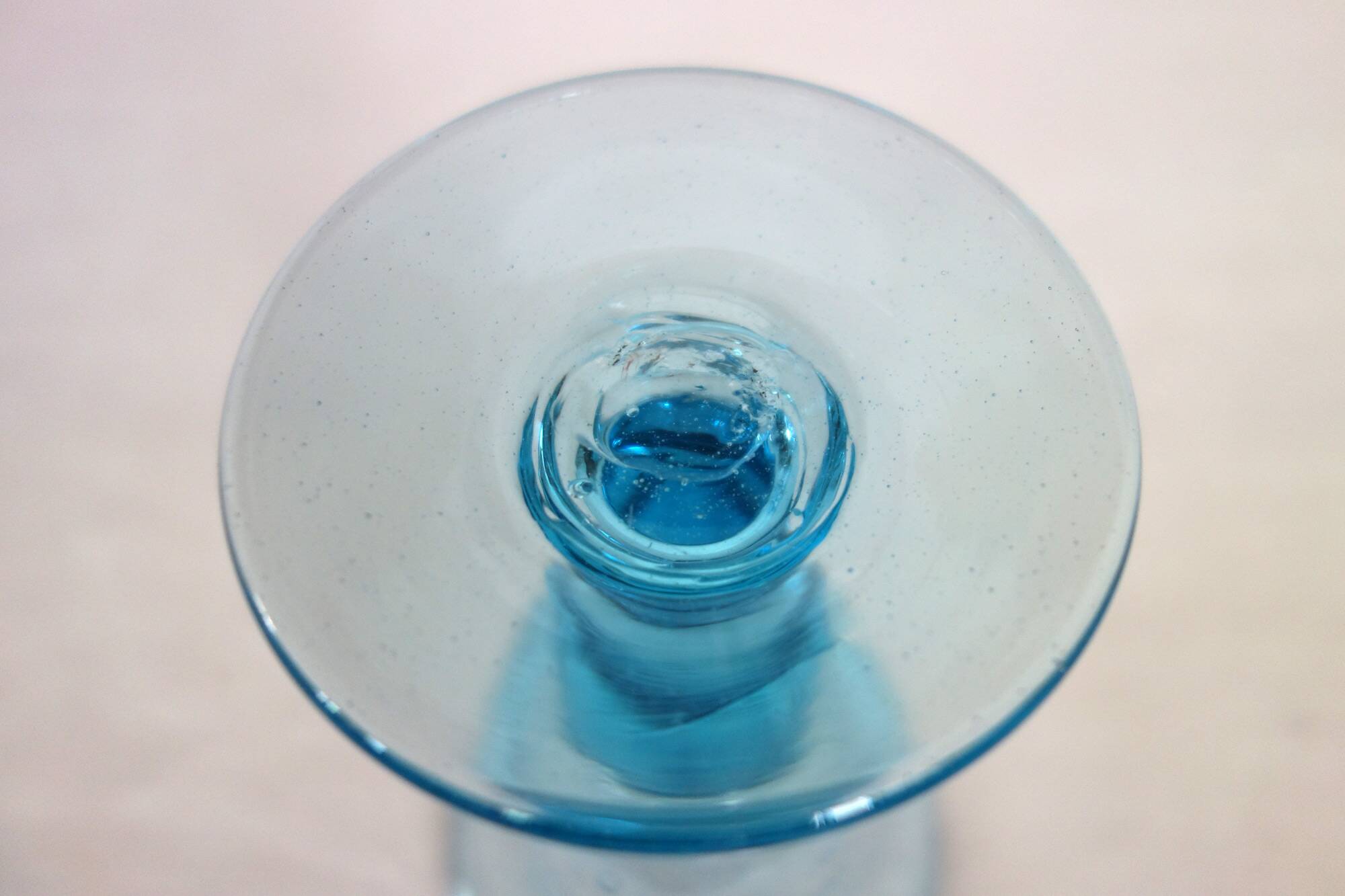 10 footed glasses from the biot glassworks in blown glass.