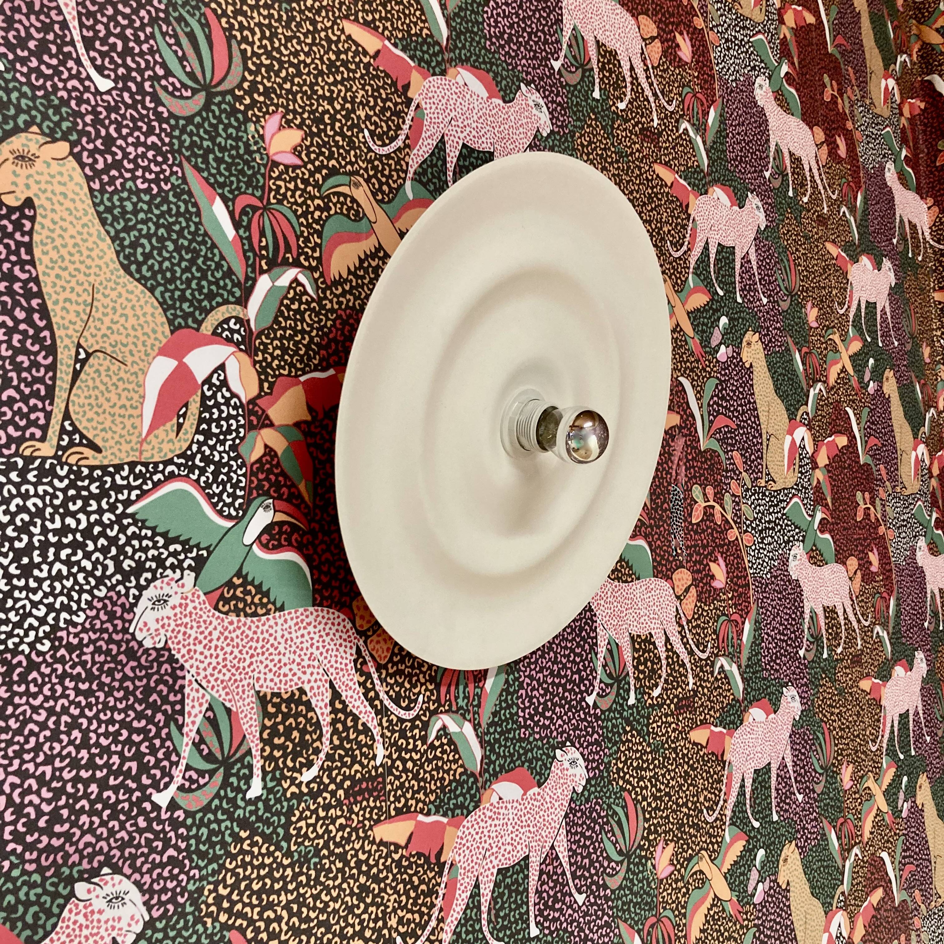 Large Scandinavian design metal wall light.