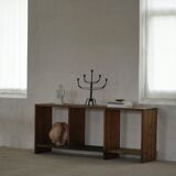 Primitive French shelf from the early 20th century in patinated oak, Wabi Sabi, 1920s.