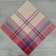 Square cotton tablecloth vintage red and blue checks and stripes