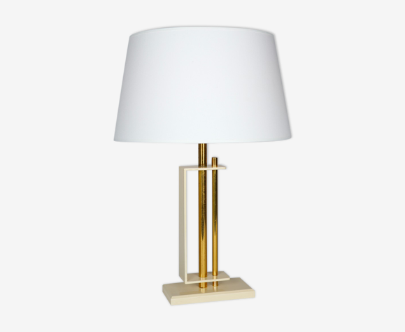 Lampe en métal et laiton circa 1970 Shabby Chic