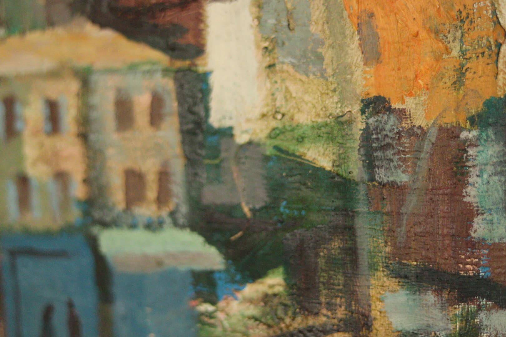 Huile sur toile suédoise originale du milieu du siècle par Bertil Wahlberg