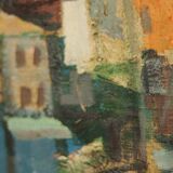 Huile sur toile suédoise originale du milieu du siècle par Bertil Wahlberg