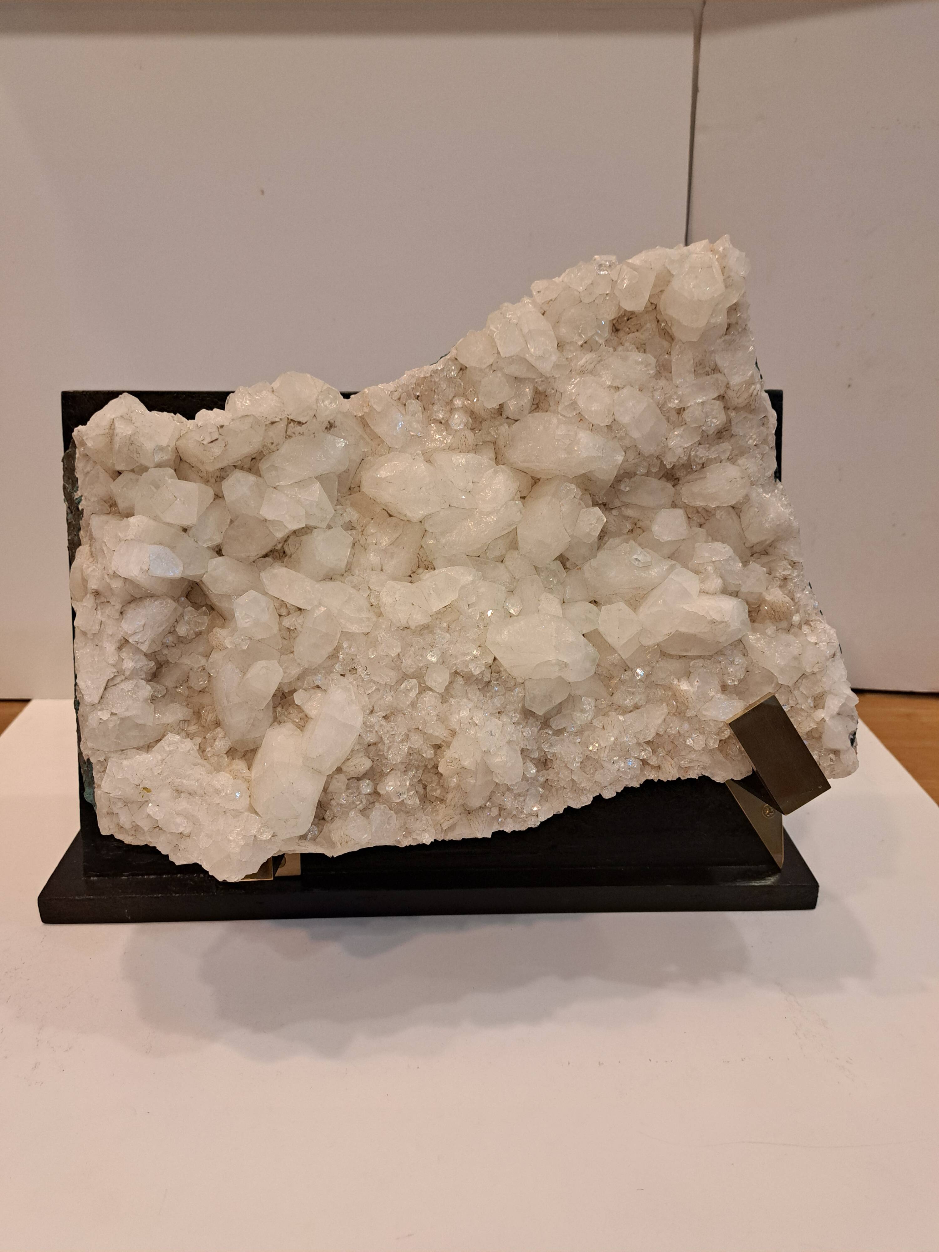 White quartz block on base