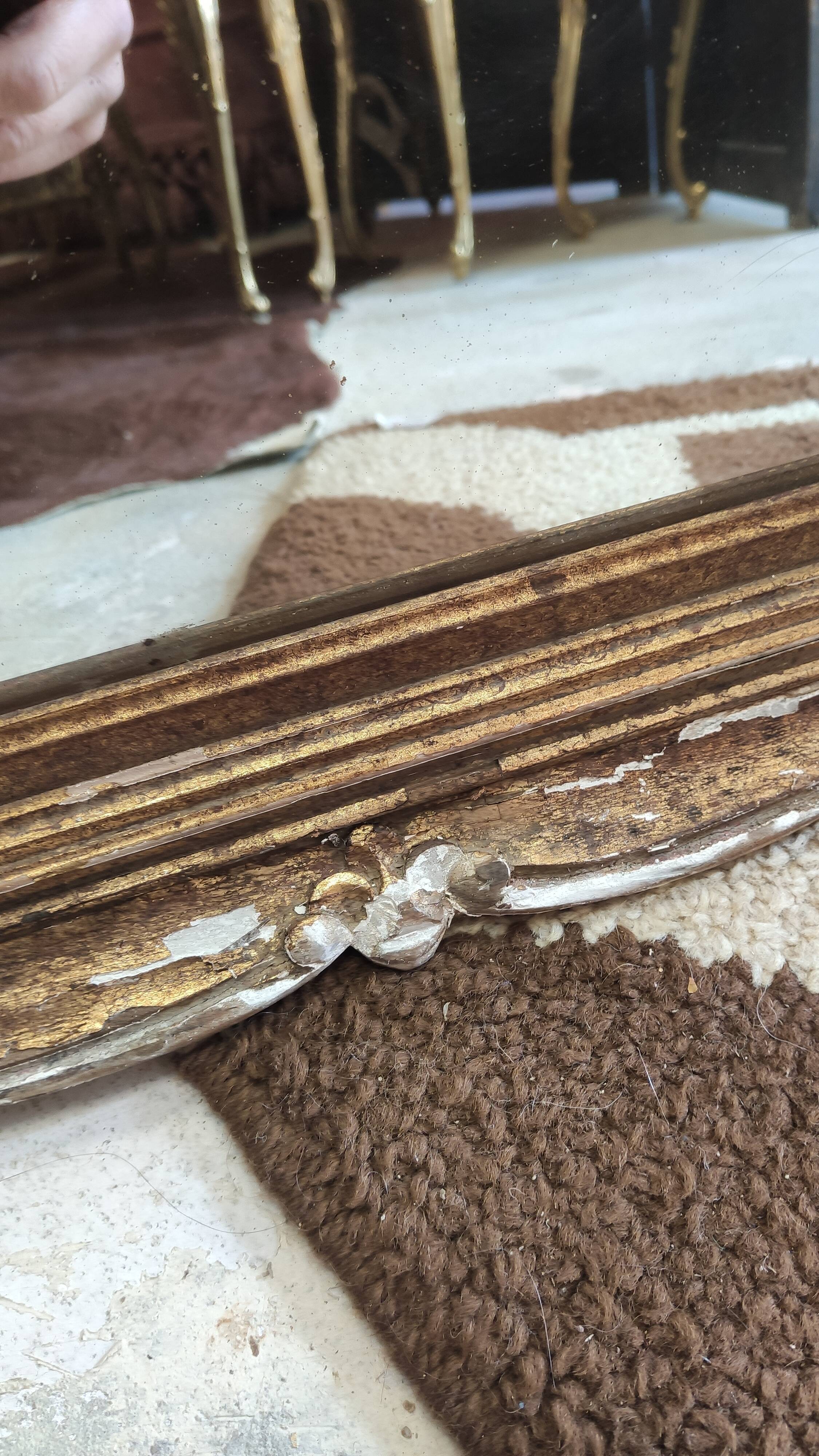 Miroir bois doré glace ancienne