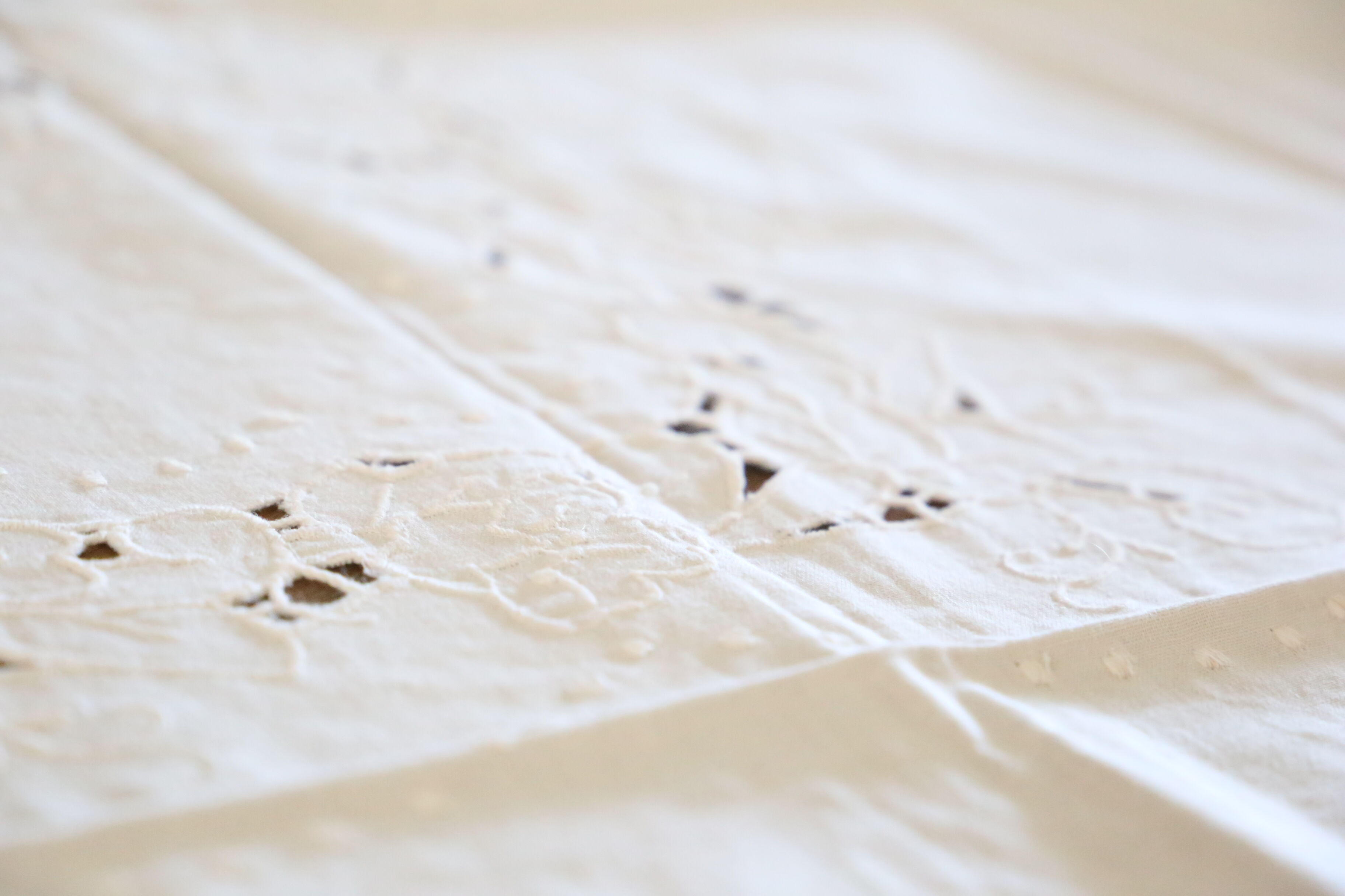 Square tablecloth, embroidered, cotton