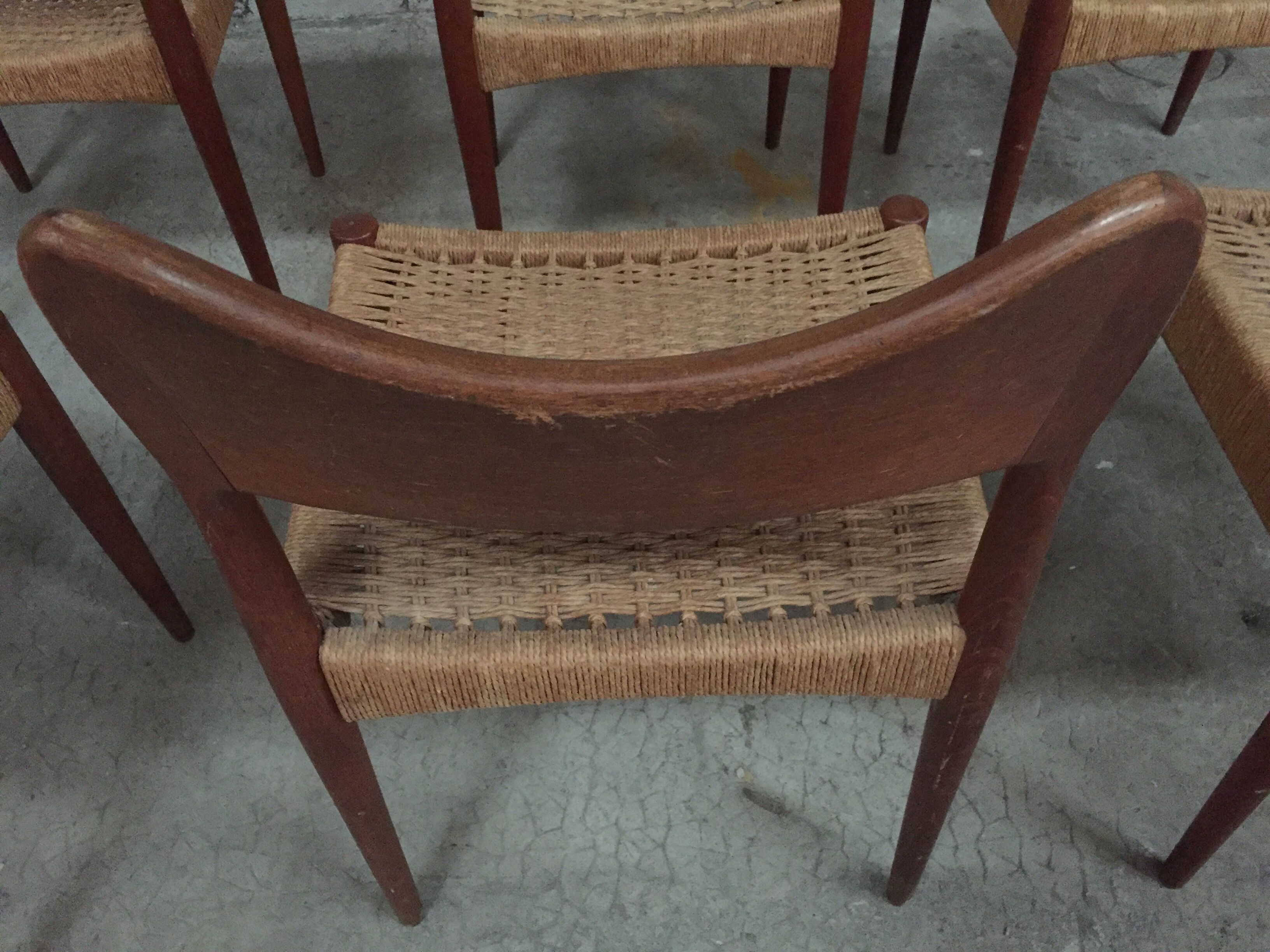 Set of 6 scandinavian chairs Niels Möller O