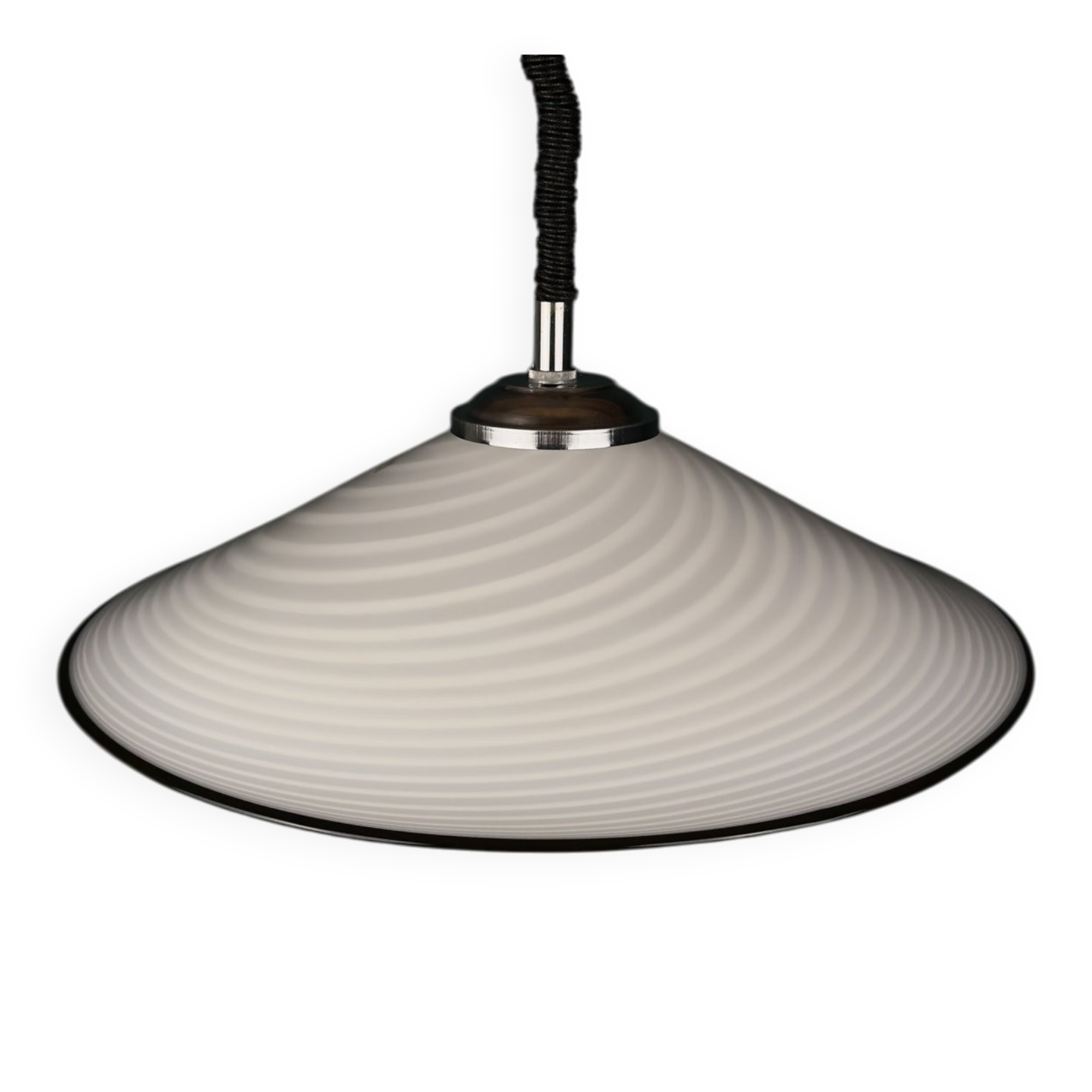 Vintage swirling glass pendant lamp from Murano, Italy, 1970s.