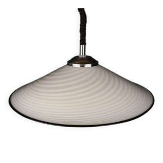 Vintage swirling glass pendant lamp from Murano, Italy, 1970s.