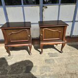 Paire de tables de chevet vintage des années 60 en chêne