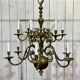 Lustre hollandais en laiton à 2 étages 12feux