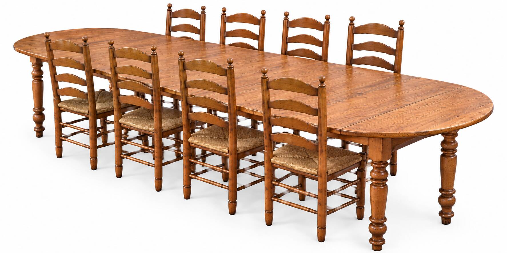 Large extendable table and its 8 chairs (8 feet - 6 metres)