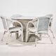 Rattan and bamboo set, set of 5