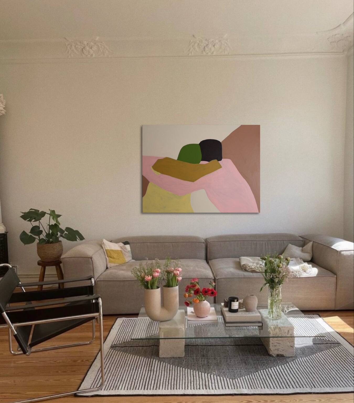 Painting on stretched canvas 80x60cm "in your arms" by bodasca