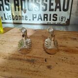 Set of two antique silver-plated candlesticks.