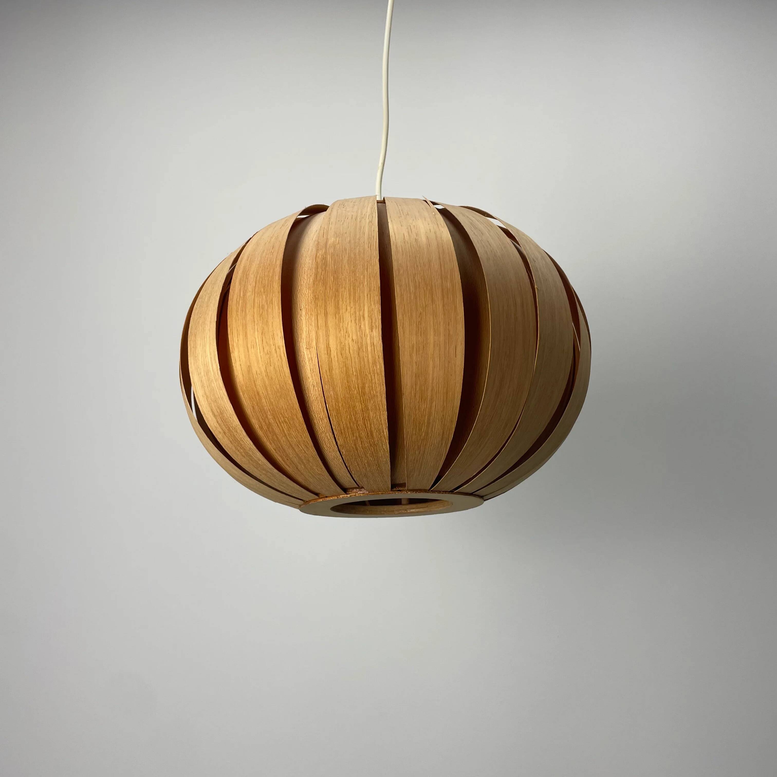 1960s bamboo globe pendant lamp