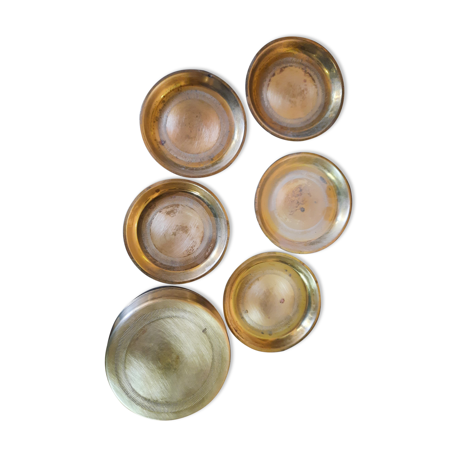 Set of brass coasters