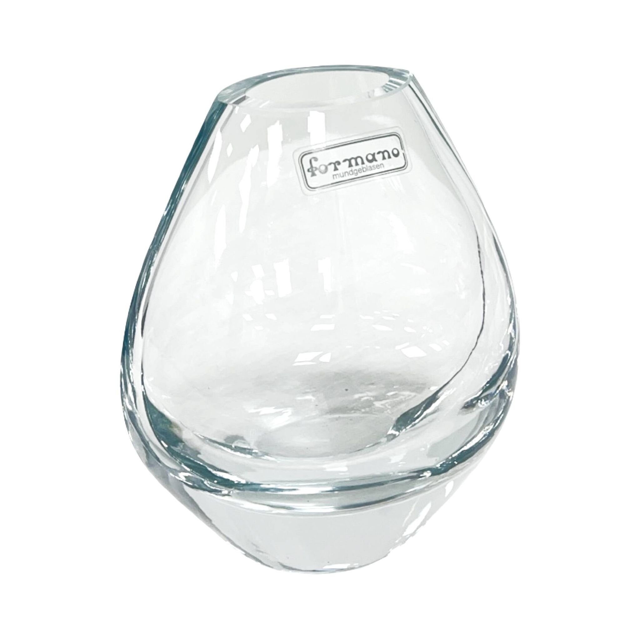 Vase en verre soufflé à la main, design minimaliste, Formano Allemagne, années 1980.