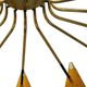 Mid-Century Modern Italian Yellow Lacquered Metal and Brass Pendant Lamp