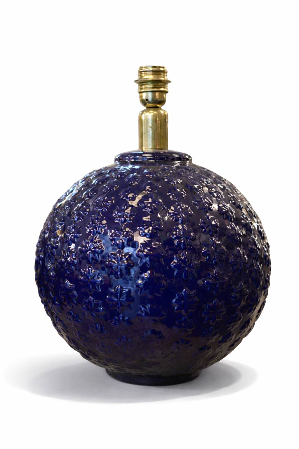 Blue glazed ceramic lamp base