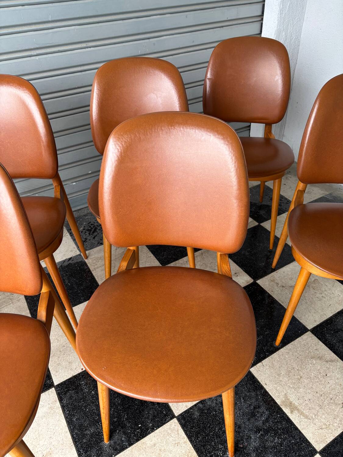 Series of 8 Pegase chairs by Baumann