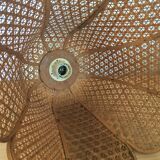 Lot of two rattan flower suspensions