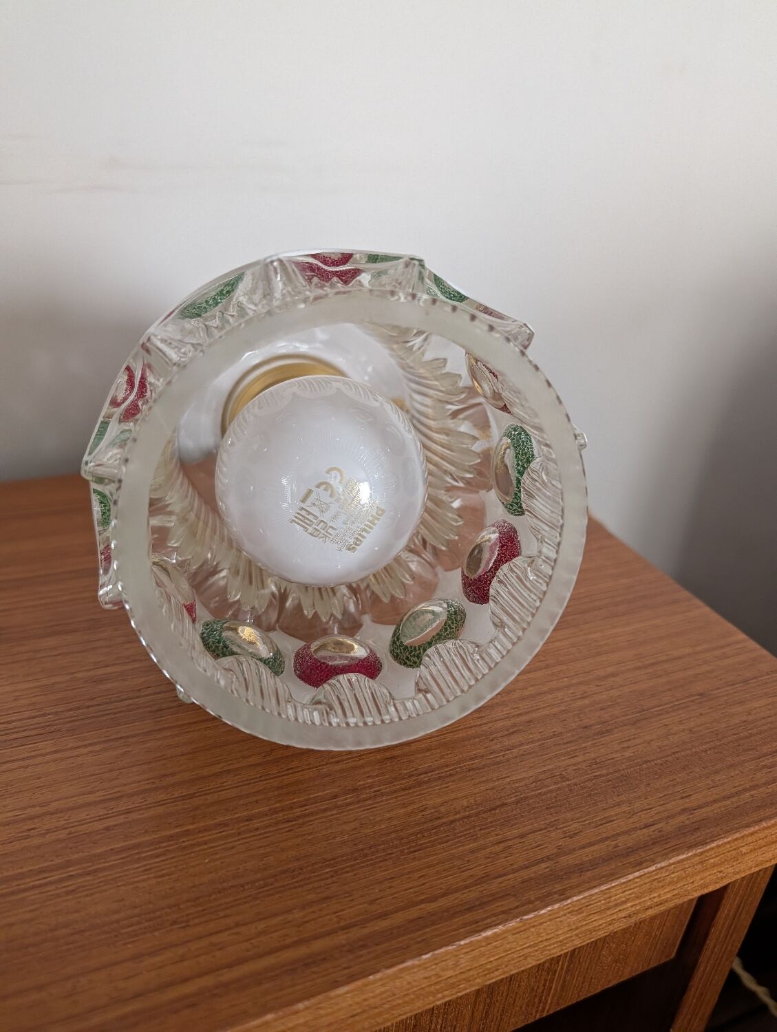 Textured glass pendant in the style of Doria Leuchten (1960)