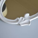 Oval mirror in art nouveau jugendstil style in enamelled cast iron 49 x 29