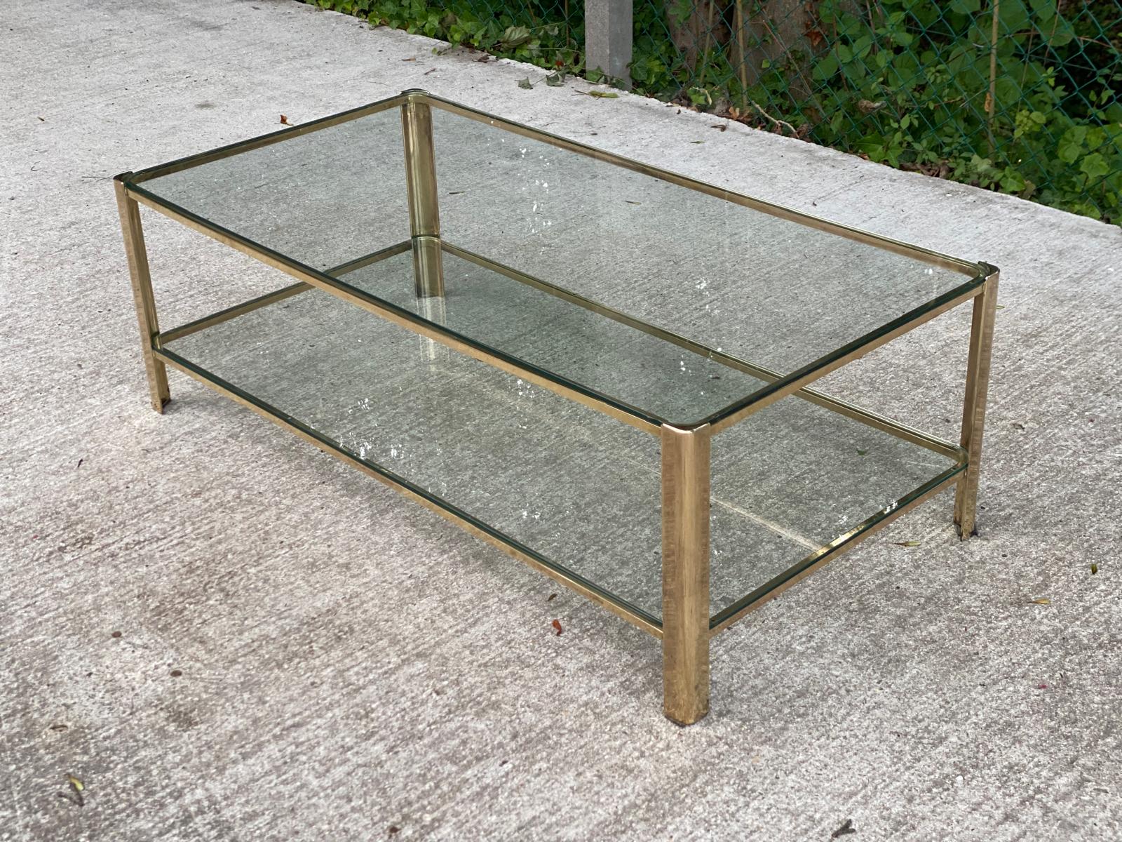 Bronze coffee table signed J.T. Lepelletier for Broncz 1960 111cm