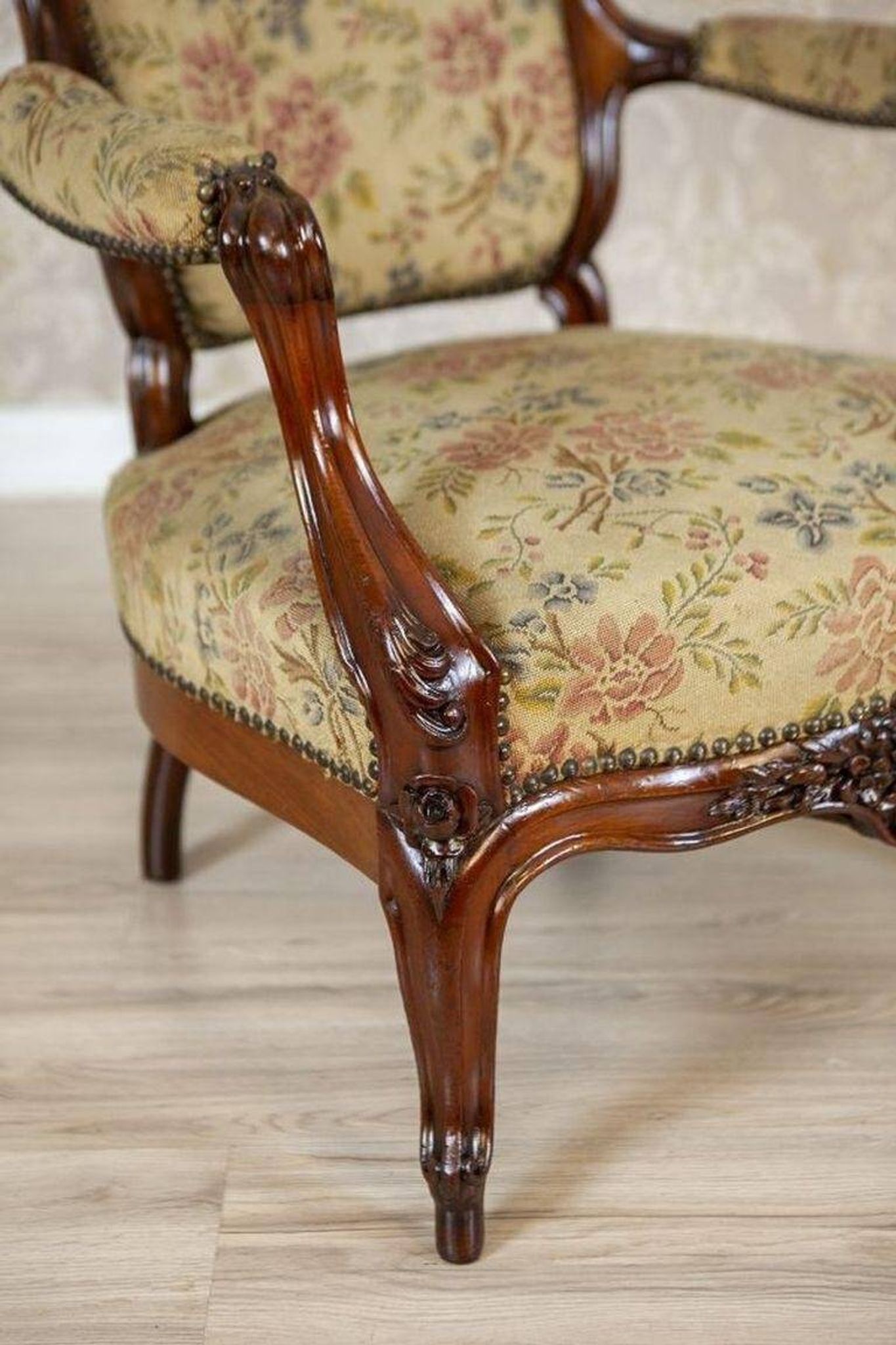 Antique Baroque Revival Armchair, 1890s