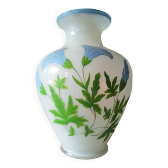 Very rare Venier Murano vase, blown painted decoration, world-renowned museums, unique piece