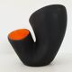 Black & orange vintage vase, 1950