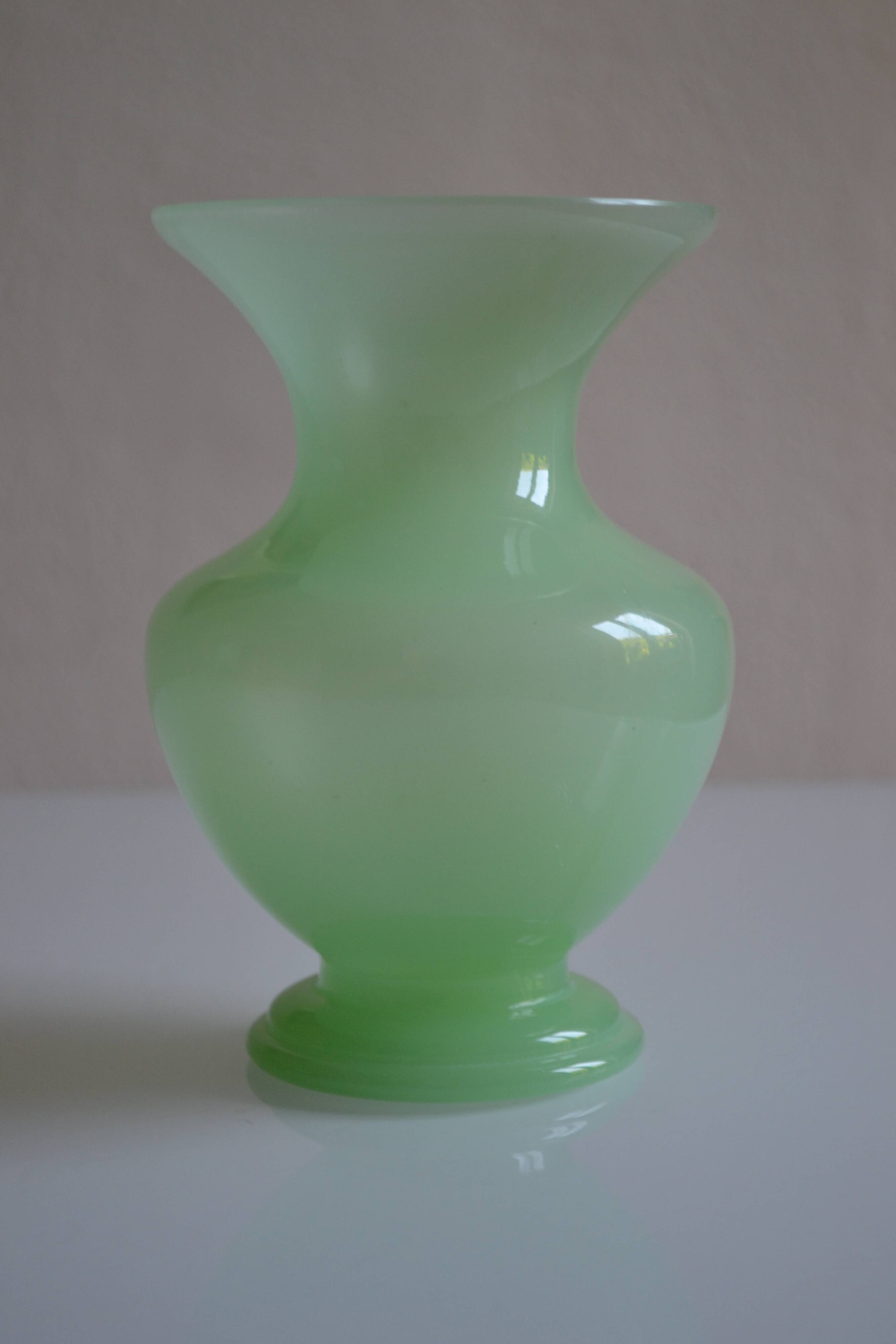 green opaline vase