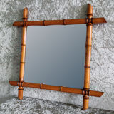 Square mirror made of wood imitation bamboo