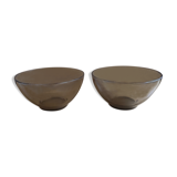 Set of 2 Arcopal Bowls in smoked glass