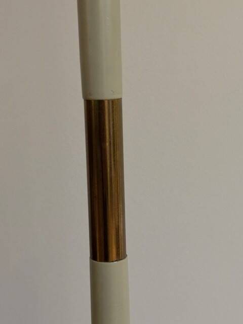 wooden and brass floor lamp - Sweden 50s/60s