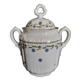 Sugar bowl decorated with cornflowers Limoges first half of the 20th century