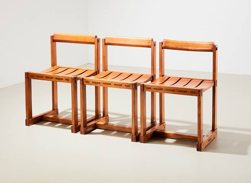 Edvin Helseth (attrib.) Set of 3 Dining Chairs in Pine Norway 1960s