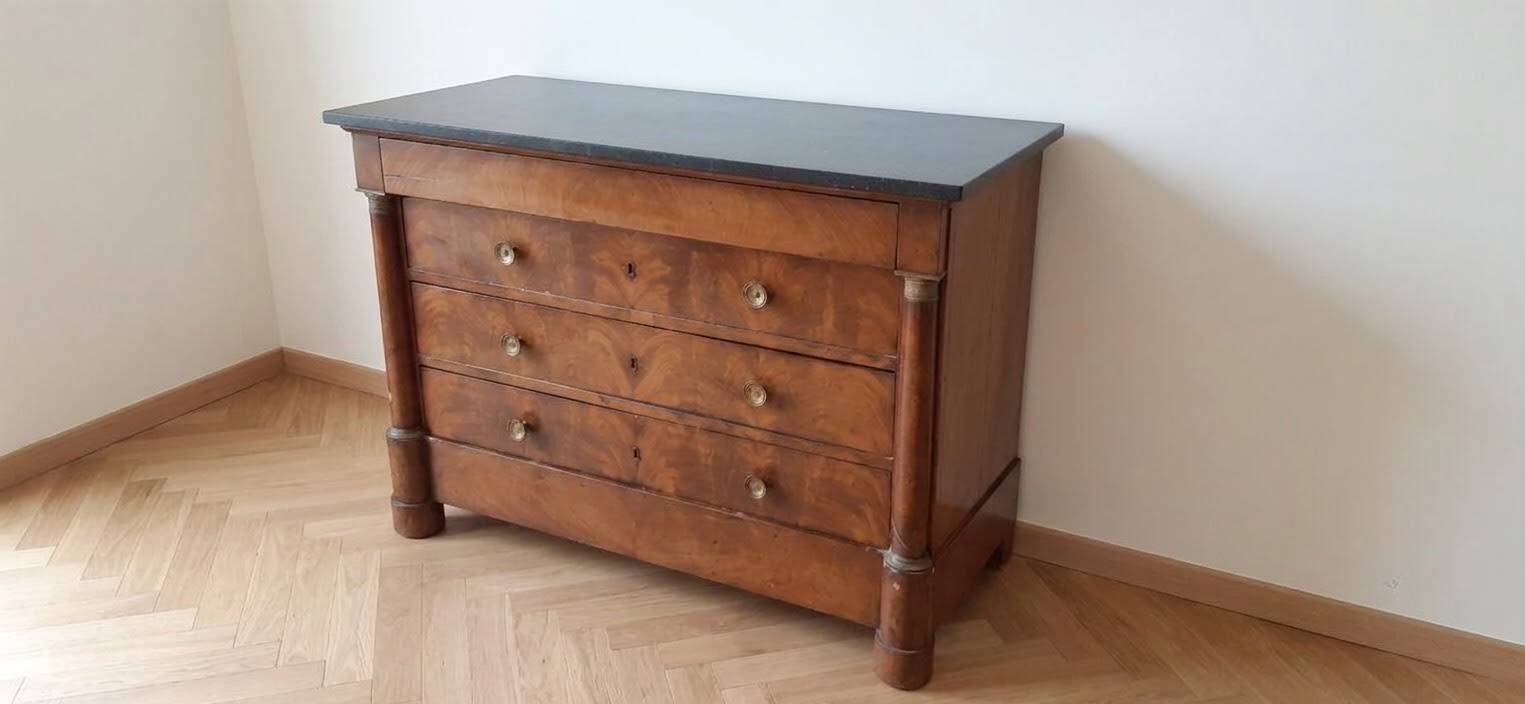 Empire cherry wood chest of drawers