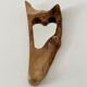 Brutalist mirror made of olive wood