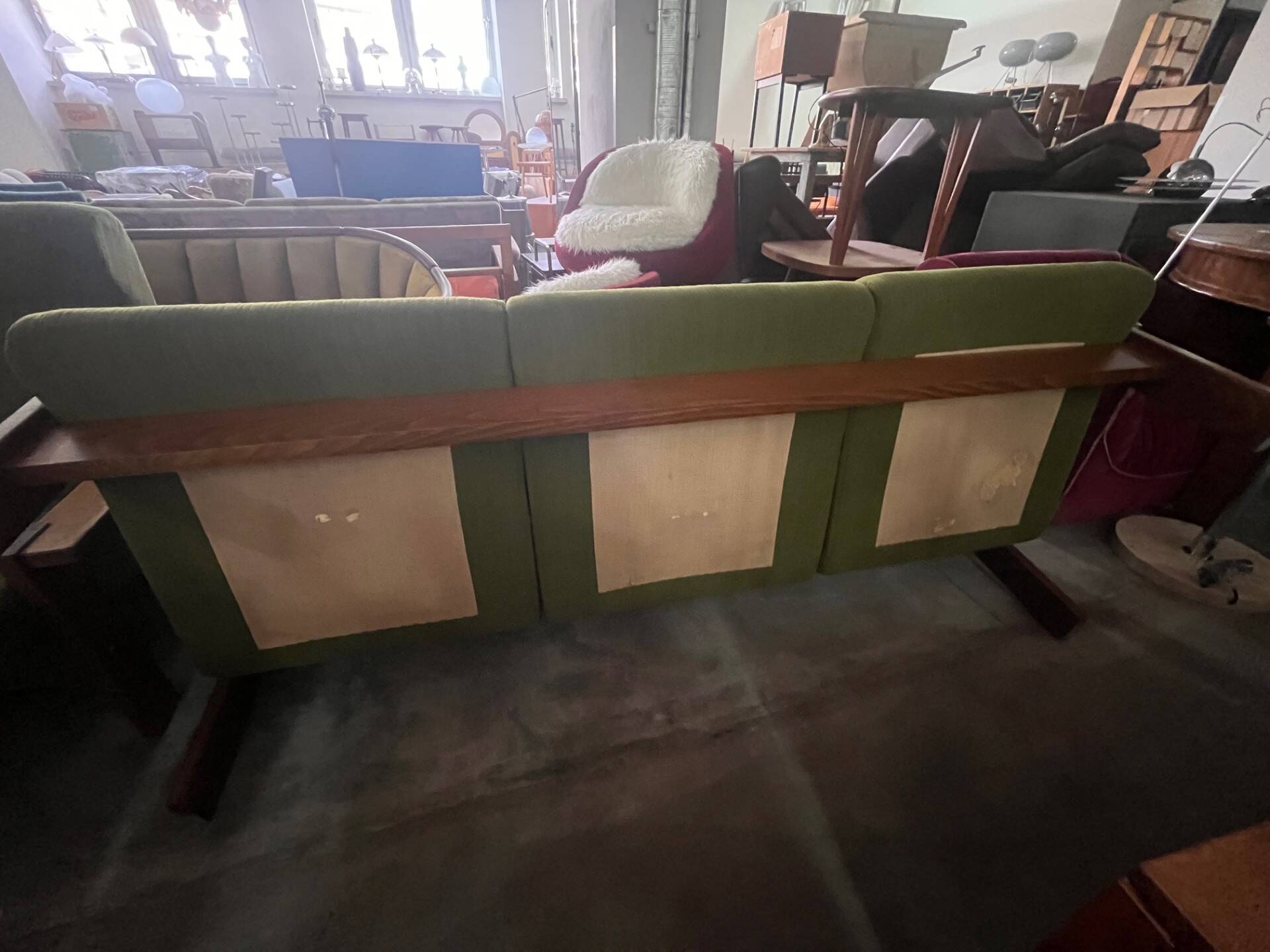 3-seater beech sofa from the 1970s, Czechoslovakia