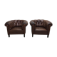 Paire de fauteuils cuir