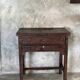 Antique Indonesian teak workbench with two drawers and stretcher H89.