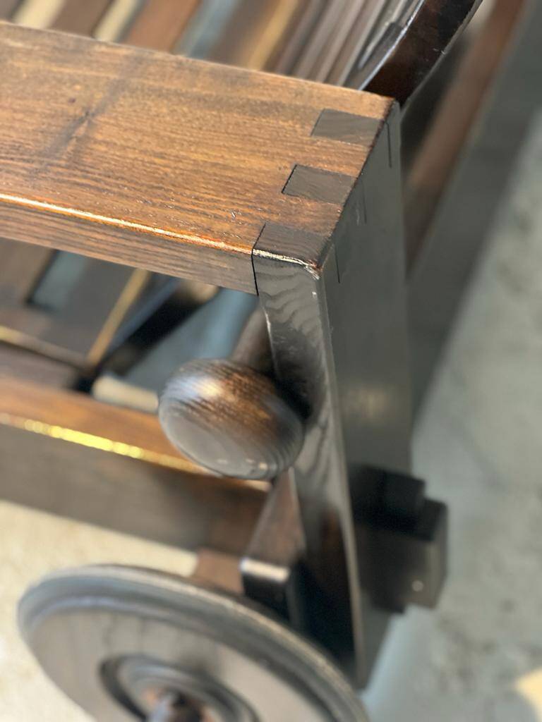 Wooden armchair with ottoman 1965