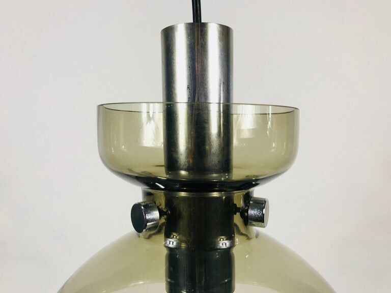 Suspension lamp made of rare glass from Limburg, 1970s