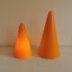 Table lamps, model Teepee, from the 80s in double-layer glass (orange and milky white)