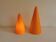 Table lamps, model Teepee, from the 80s in double-layer glass (orange and milky white)