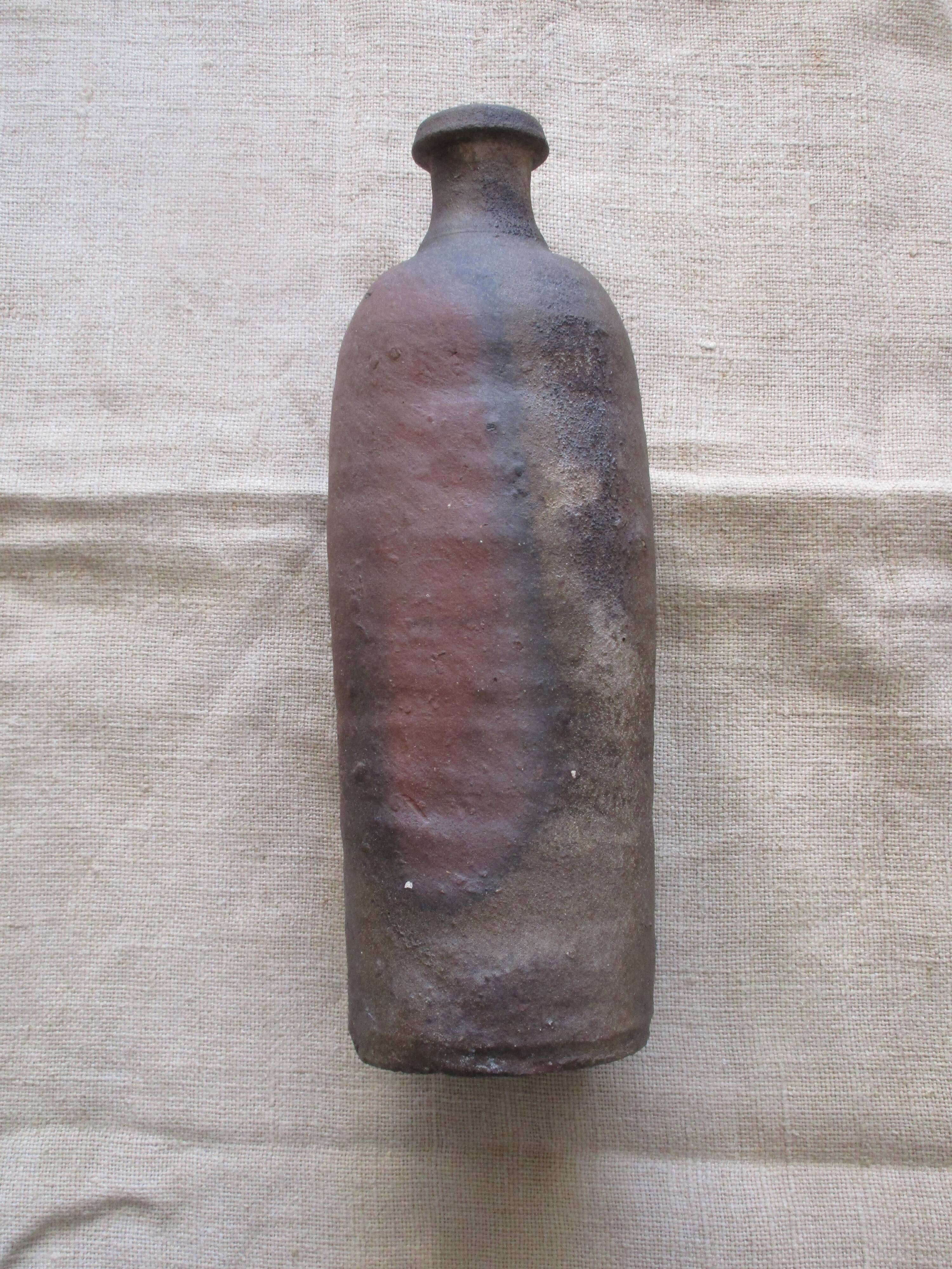 Rustic raw gres bottle